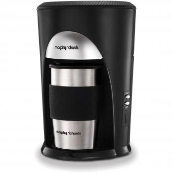 Cafetera Morphy Richards 162740 Coffee On The Go - Cafetera de filtro de acero inoxidable negro y cepillado