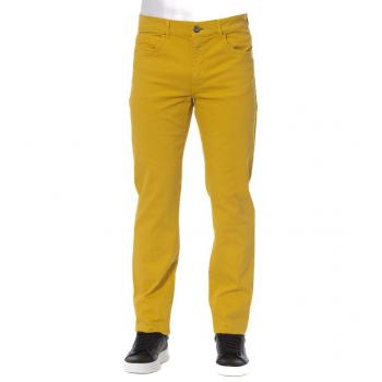 Trussardi Jeans Slim-fit Yellow Cotton Trousers W40