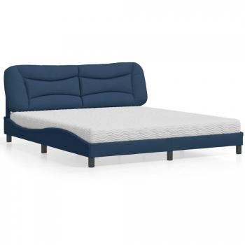 Cama con colchón de tela azul 180x200 cm Vidaxl Azul