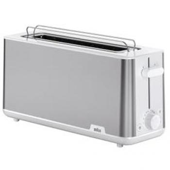 Tostadora Braun PurShine HT 1610, Langschlitz, 1030W, Acero Inoxidable y Blanco