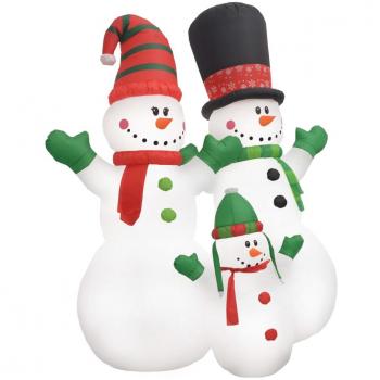Familia de muñecos de nieve inflables con LED 240 cm
