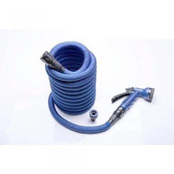 NATUUR Manguera Riego Extensible Tricapa Conectores+Pistola 8 Funciones Azul 5-15MT