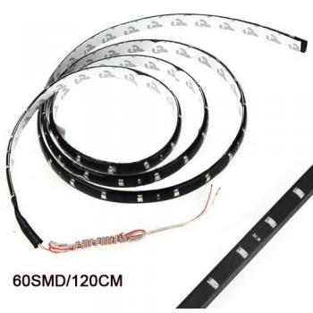 SODIAL(R) 120CM 60 SMD Tira de Luz LED Neon Flexible Impermeable para Coche - Blanco