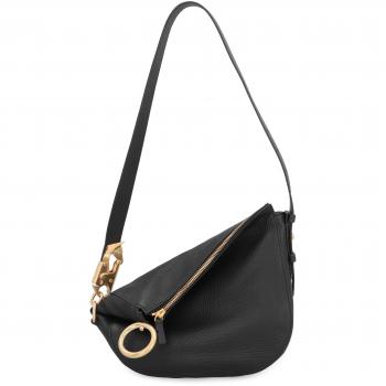 Burberry Women's Knight Leather Shoulder Bag in Black | 8077553148059 Color B4935, Stylish Leather Bag for Women, Black female, Sizes: ONE SIZE, Shoulder Bags, female, Black, Size: ONE SIZE