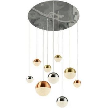 Colgante de techo planetas Acero dulce Cromo 9 bombillas 153cm
