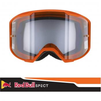 Red Bull SPECT Eyewear Strive Brillante Lente Simple Gafas de Ciclismo Naranja y Gafas de Motocross Transparentes
