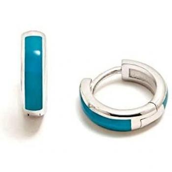 Pendientes Agatha Ruiz de la Prada colección CRIOLLAS HOOP plata Ley 925m 12 mm. azul esmaltados