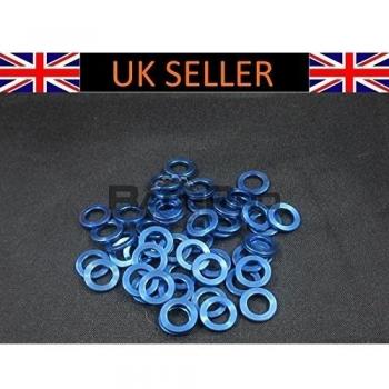 RacePro - 20x Arandela Titanio GR5 - M4 x 9mm x 0.8mm - Azul