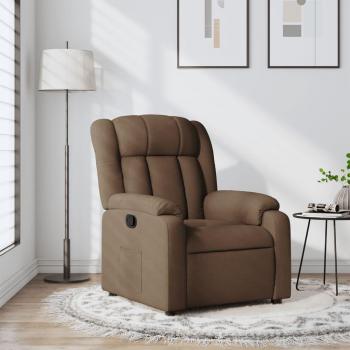 Sillón reclinable de tela marrón Día y Noche vidaXL