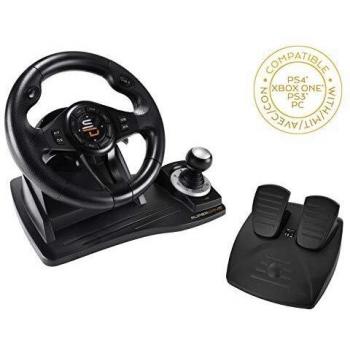 Superdrive - Volante de carreras GS500 con palanca de cambios, pedal y vibraciones para PS4, Xbox One, PC, PS3