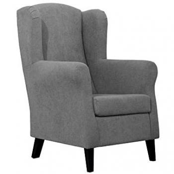 Butaca Orejera de Poliester Gris Oscuro 110x75x80cm