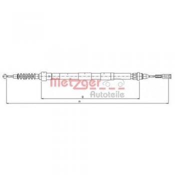 Metzger 10.7620 Cable de accionamiento, freno de estacionamiento