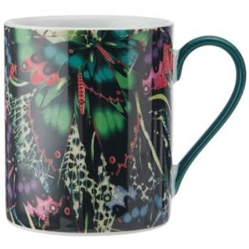 Taza de Porcelana Mikasa x Sarah Arnett, 350ml, Estampado de Mariposas, Apta para Lavavajillas