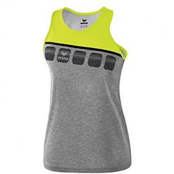 Erima Women's Tank Top 5-C Grey Marl / Lime Pop / Black