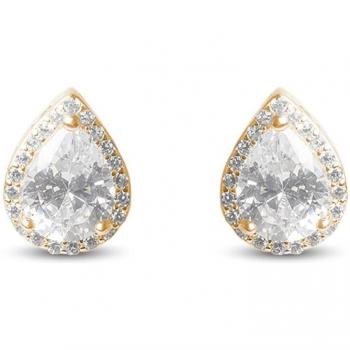 Pendientes Luxenter Theli de Plata de Ley 925 con Baño de Oro Rosa y Circonita Brillante