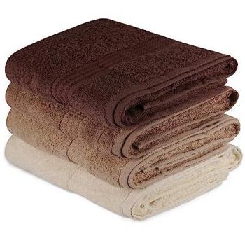 Juego de Toallas de Baño Suaves y Absorbentes 100% Algodón (4 Piezas) Crema Beige y Marrón