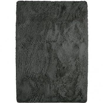 Alfombra Shaggy Extra Suave Lavable 225x340 cm Gris Oscuro