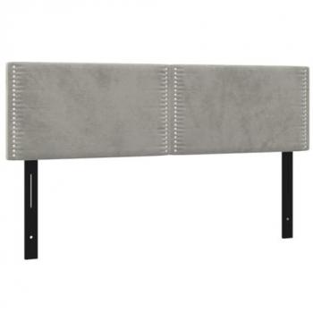 Cabeceros 2 unidades terciopelo gris claro 72x5x78/88 cm
