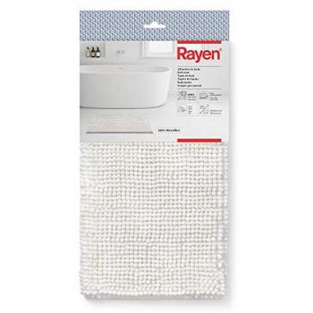 Alfombra de Baño Rayen 100% Microfibra Suave Rectangular Antideslizante 80 x 50 cm Blanca