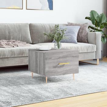 Mesa de centro Sonoma gris 50x50x40 cm madera multicapa contrachapada
