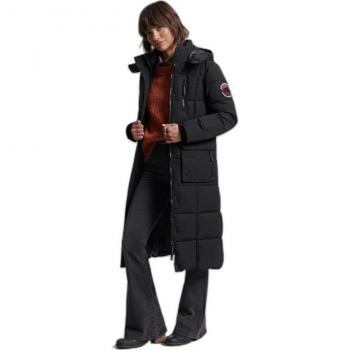 Superdry Women's Long Black Everest Coat