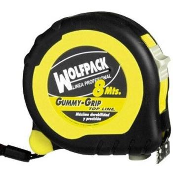 WOLFPACK LINEA PROFESIONAL 2300556 Flexometro Wolfpack Grip Topline Con Freno 8mt, 8 m
