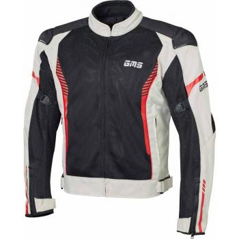 Chaqueta de Moto GMS Samu Mesh Beige-Negro-Rojo, textil, color negro, gris y rojo, talla 2XL