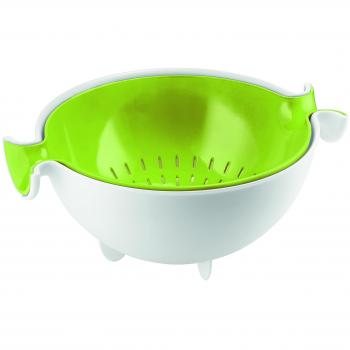 Colador Giratorio Guzzini Spin Drain 2 en 1 con Contenedor Verde Mela