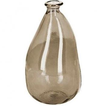 Kave Home - Jarrón Brenna Mediano de Vidrio marrón 100% Reciclado