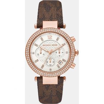 Reloj de Mujer Michael Kors Parker Cronógrafo de PVC Marrón (Ø 39 mm)
