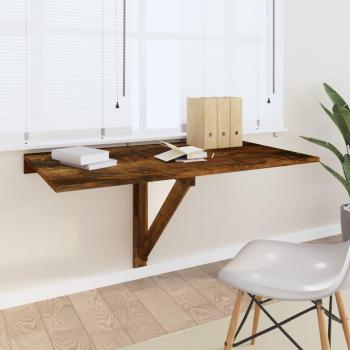 Mesa de pared plegable contrachapada roble ahumado 100x60x56 cm Marrón