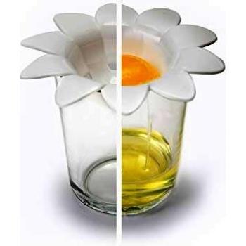 PELEG DESIGN Separador de huevos de plástico de margarita, divisor de yema de huevo blanco, utensilios de cocina, herramientas para hornear, extractor de huevos, diseño de flores lindas