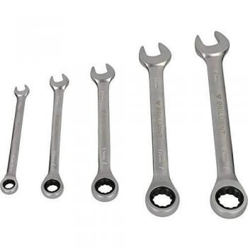 BRILLIANT TOOLS BT013005 Ratschenringschlüssel, 5-tlg. Juego de Llaves de carraca, Acero al Cromo vanadio, gemischt