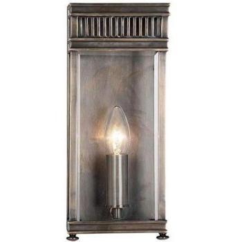 Lámpara de pared Holborn, bronce oscuro, pequeña, 1 luz de exterior, media linterna, IP44, E14