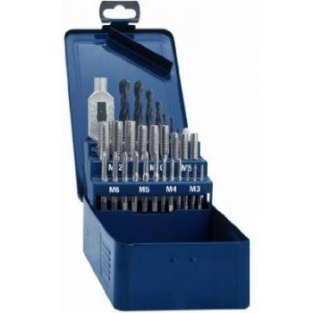 Juego de brocas y machos de roscar HSS M3 - M12, 29 piezas