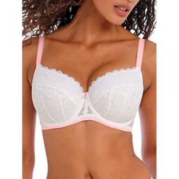 Freya Women's Offbeat Underwired Padded Half Cup Bra - White Polyamide - Size 28DD
