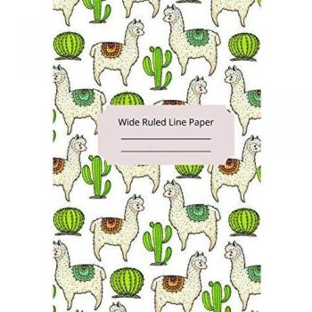 Baby alpaca theme wide ruled line paper