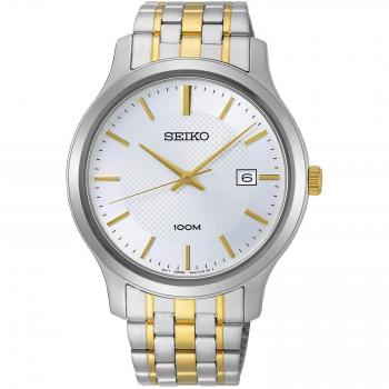 Seiko neo classic mens analogue quartz watch with stainless steel bracelet sur295p1