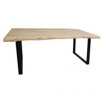 Mesa auxiliar Romimex Marrón Negro Madera de acacia 90 x 77 x 200 cm