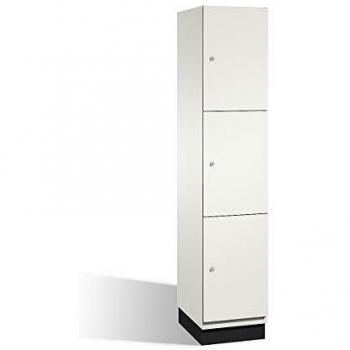 Armario de Compartimentos Bajo Llave Cambio C+P, 3 Compartimentos, Puertas HPL, Color Blanco