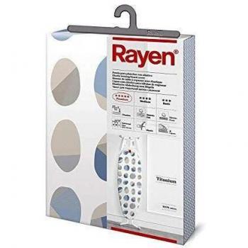 Rayen | Funda Tabla de Planchar Universal | Funda de Planchar Elástica | 4 capas: Espuma, Muletón, tejido 100% Algodón, Calidad Titanium | Gama Premium | Medida: 127 x 51 cm | Estampado