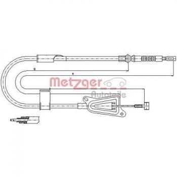 Cable de freno de mano METZGER 17.0123 para Nissan Almera II, lado derecho, freno de disco