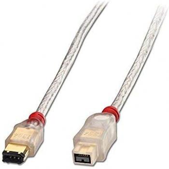 Lindy 30768 – Cable FireWire 800 premium 6 pin macho a 9 pin macho bilingüe, 4.5 m, transparente