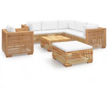 8-Piece Teak Wood Garden Lounge Set with Cushions