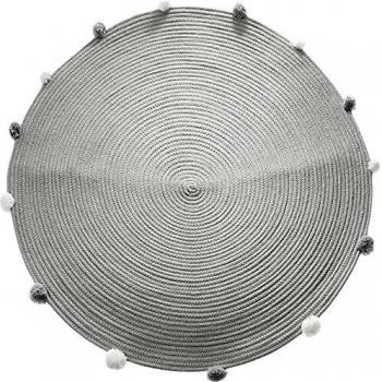 ATMOSPHERA CREATEUR D'INTERIEUR MATS Pompons Grandes Gris