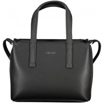 Calvin Klein Black Women's Handbag with Double Handles and Zipper Closure