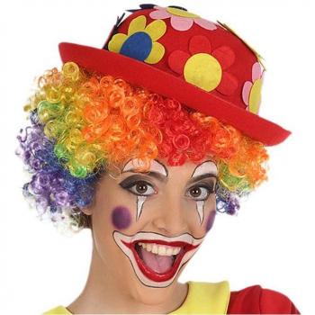 Sombrero Payaso Rojo con Detalles Florales
