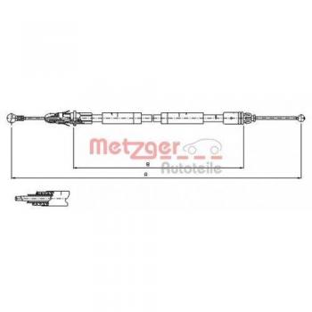Metzger 11.6805 Cable de accionamiento, freno de estacionamiento