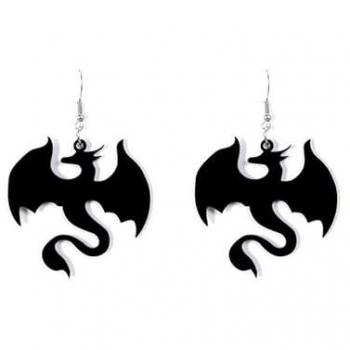 Pendientes de Dragones Negros con Diseño Único y Detalles Artísticos