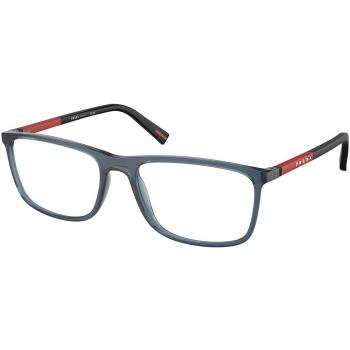 Prada Linea Rossa Men's Blue Transparent Squared Eyeglasses PS03QV CZH1O1